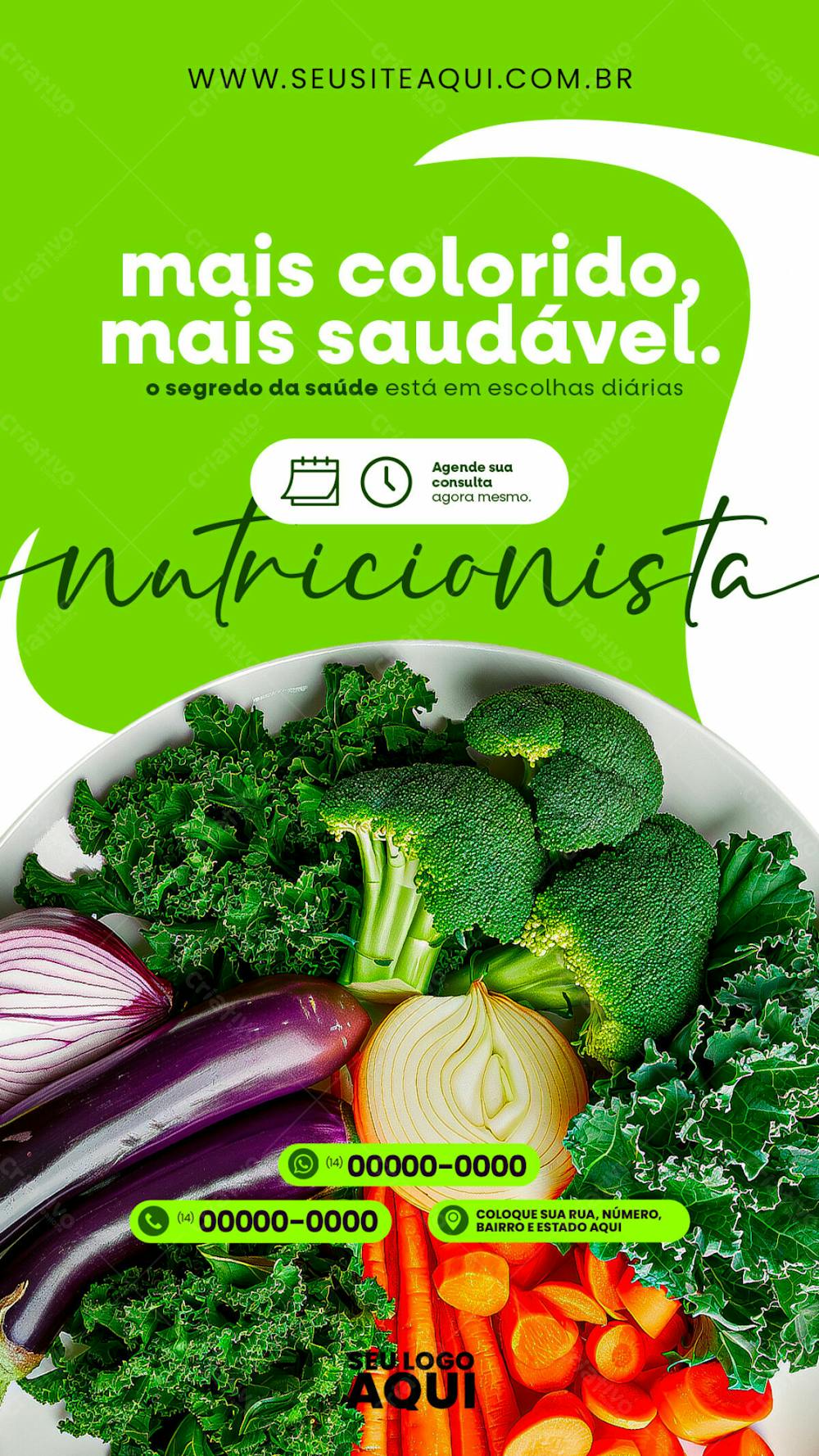STORY | NUTRICIONISTA | DIETA | ALIMENTAÇÃO | PSD EDITÁVEL