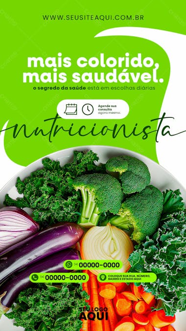 Story | nutricionista | dieta | alimentação | psd editável