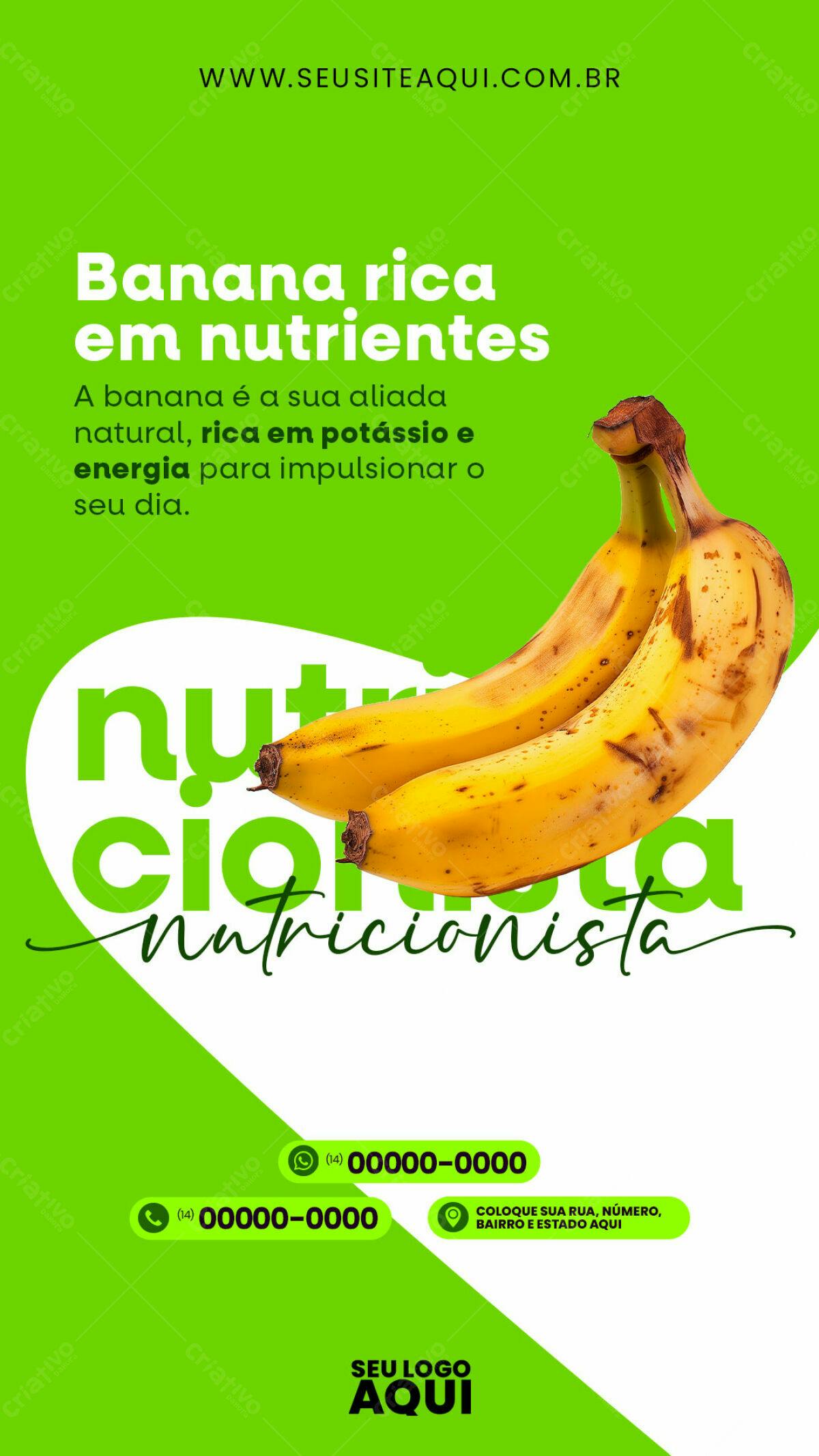 Flyer para Nutricionista com Banana PSD Editável