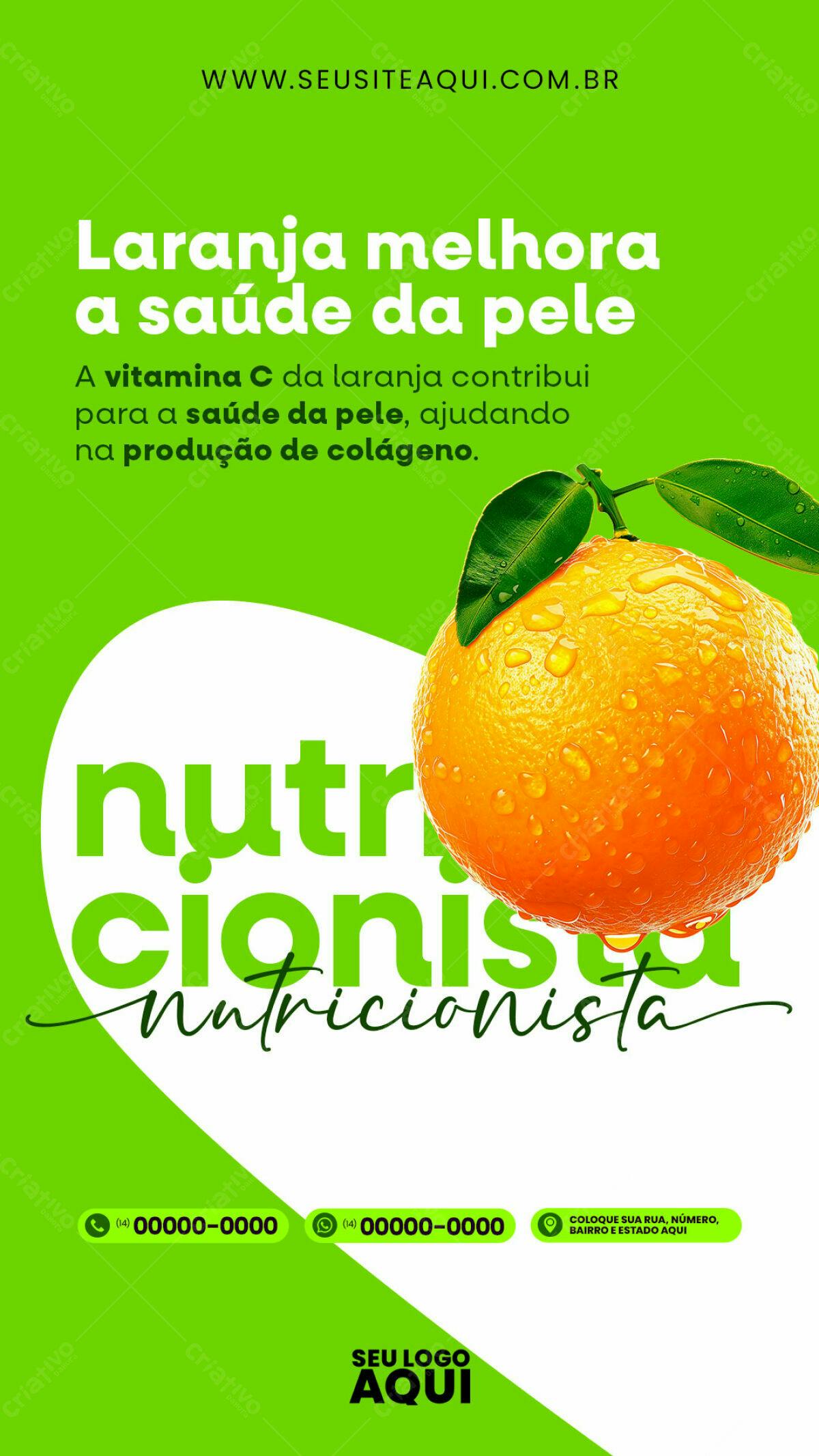 Flyer para Nutricionista com Laranja PSD Editável