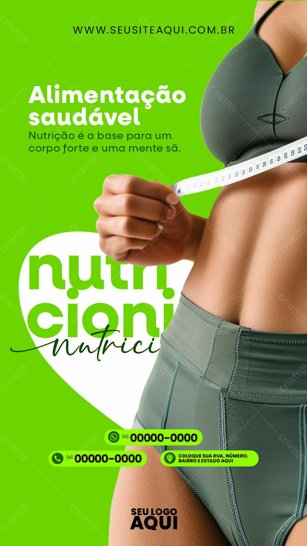 Flyer Alimentação Saudável PSD Editável