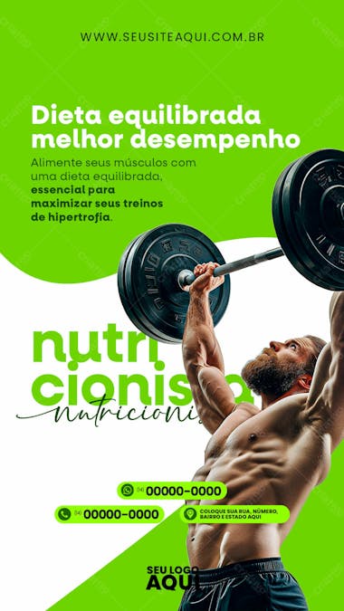 Story | nutricionista | dieta | alimentação | psd editável