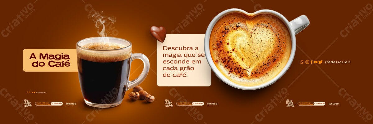 Banner Café Magia PSD Editável