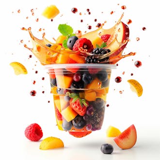 Copo grande com salada de frutas 15