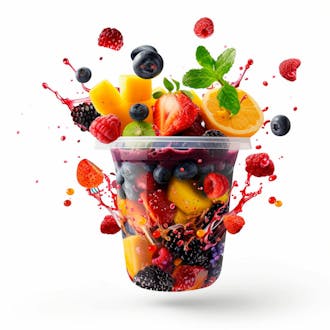 Copo grande com salada de frutas 24