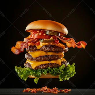 Hamburguer completo com muito bacon 1