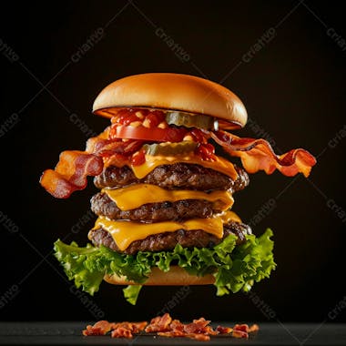 Hamburguer completo com muito bacon 1