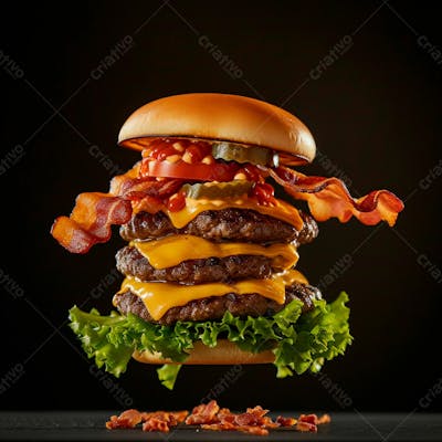 Hamburguer Completo Com Muito Bacon 1
