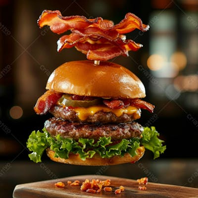 Hamburguer Completo Com Muito Bacon 7