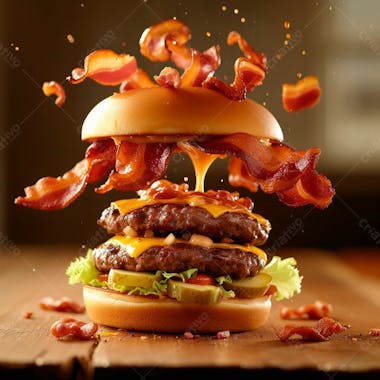 Hamburguer completo com muito bacon 9