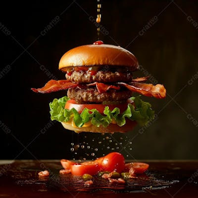 Hamburguer Completo Com Muito Bacon 11