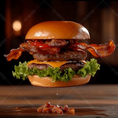 Hamburguer Completo Com Muito Bacon 15