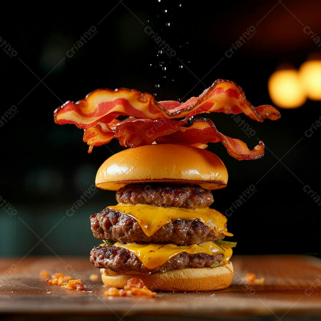 Duplo hambúrguer com bacon crocante