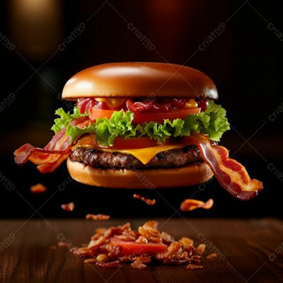 Hamburguer Completo Com Muito Bacon 17