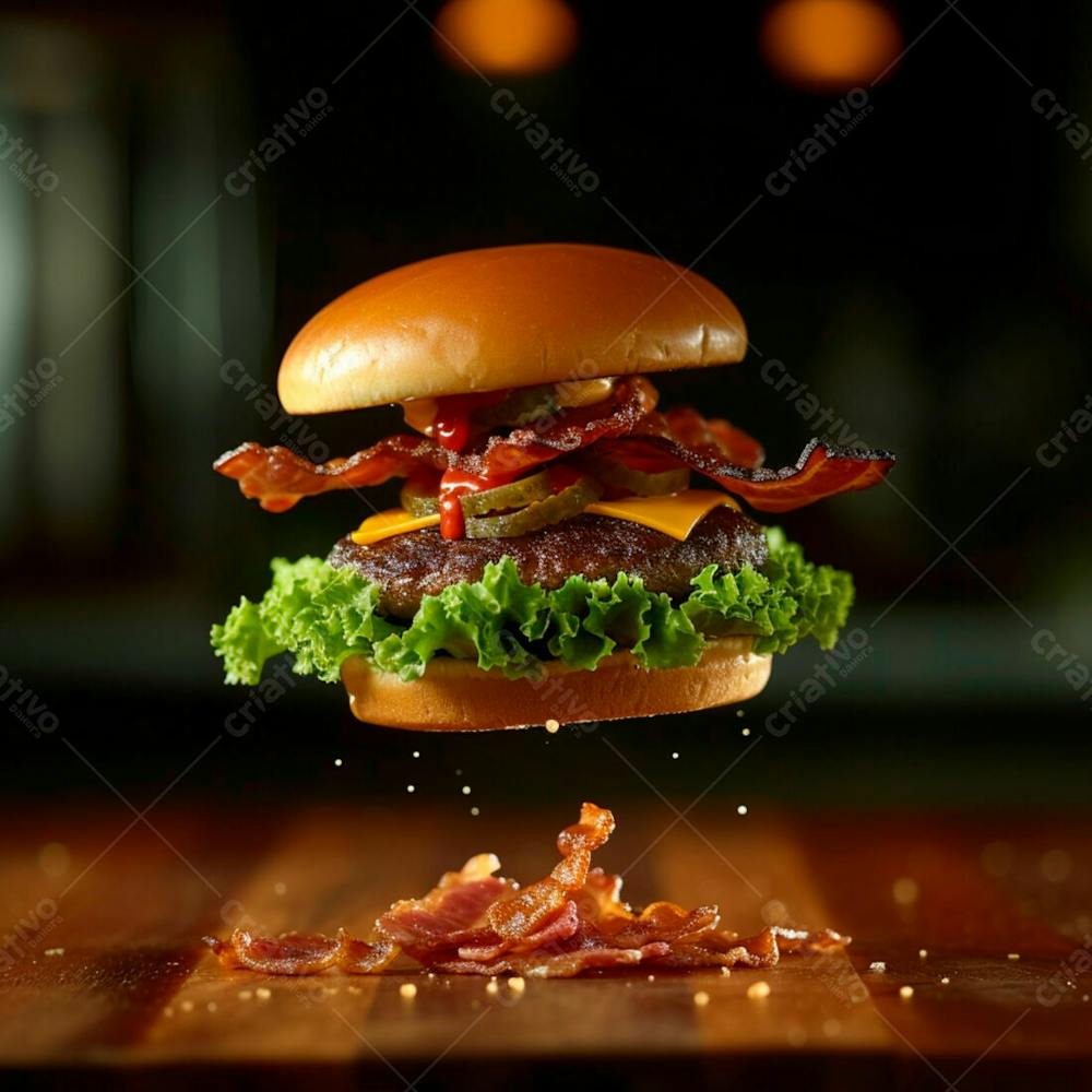 Hamburguer Completo Com Muito Bacon 18