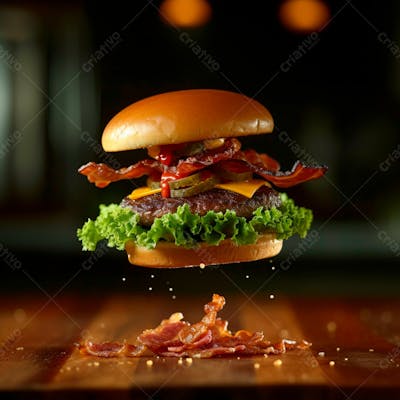 Hamburguer Completo Com Muito Bacon 18