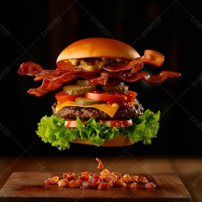 Hamburguer Completo Com Muito Bacon 19