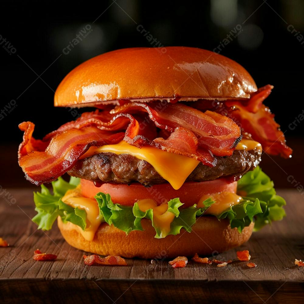 Hamburguer Completo Com Muito Bacon 31