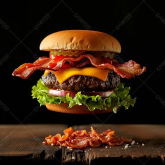 Hamburguer completo com muito bacon 36