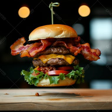 Hamburguer completo com muito bacon 59