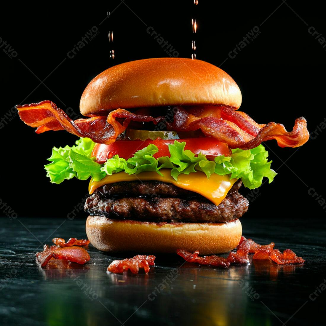 Hambúrguer Duplo com Bacon Crocante