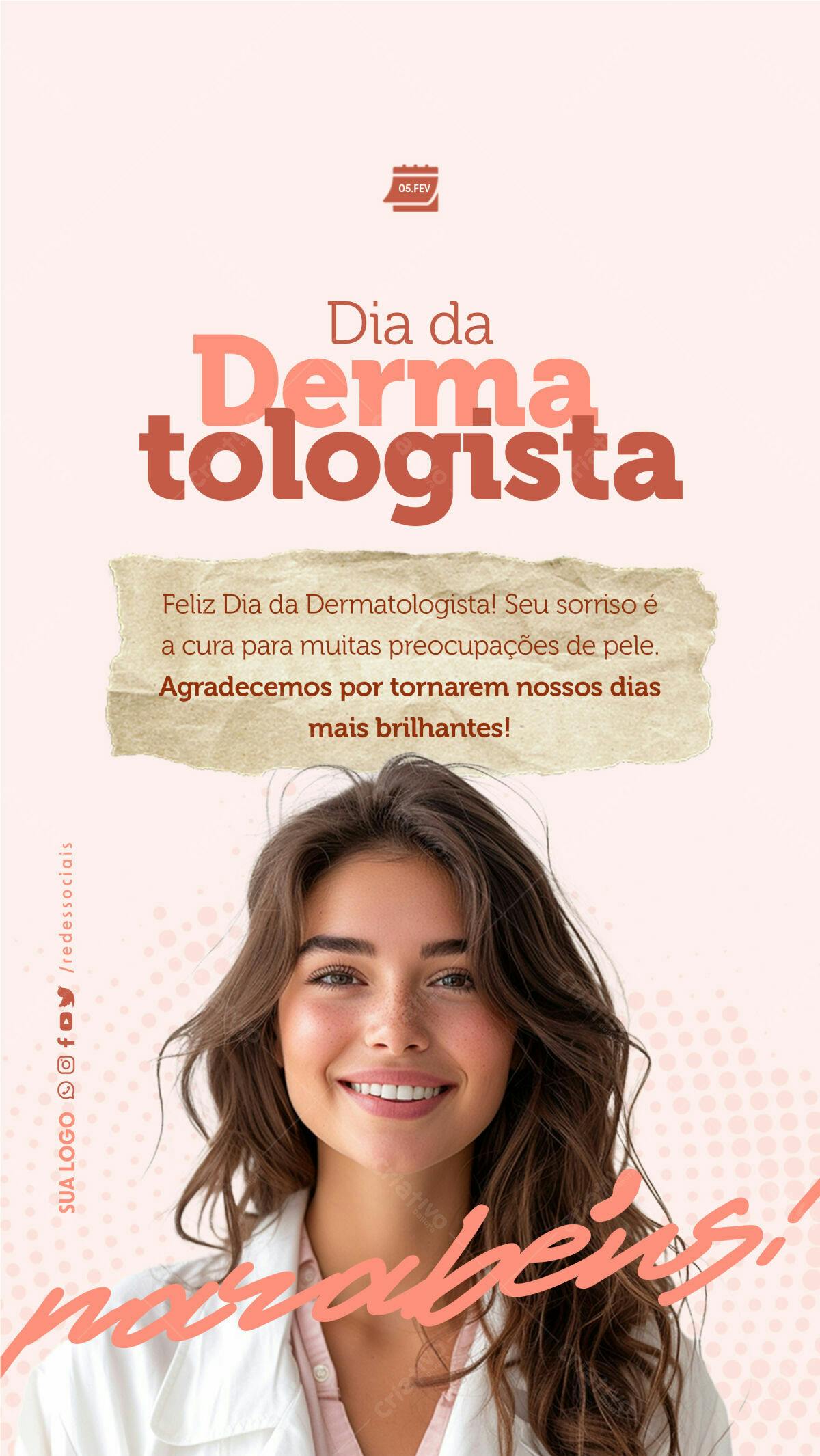 Post Instagram Dia da Dermatologista PSD Editável
