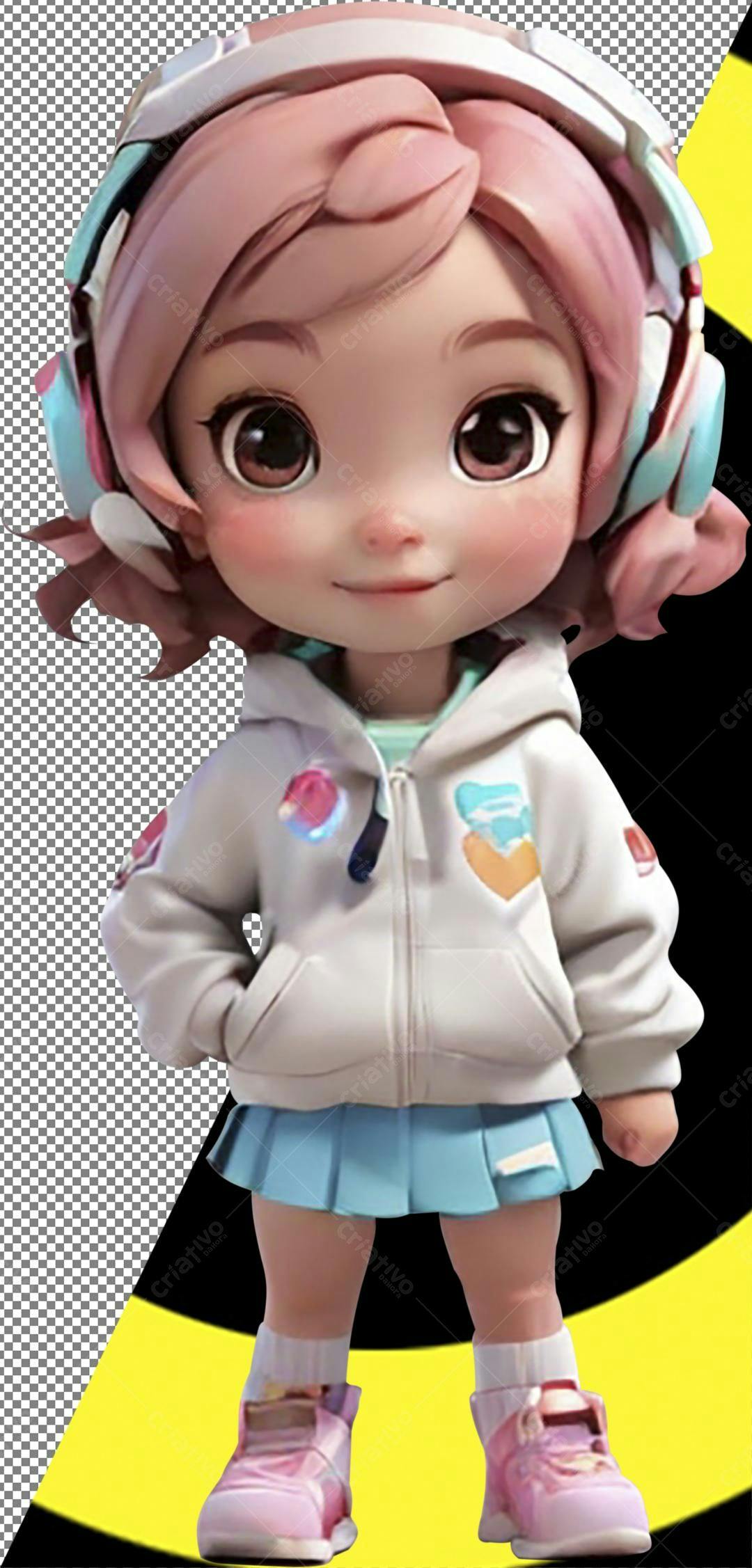Icone Gamer Menina PNG com fundo transparente