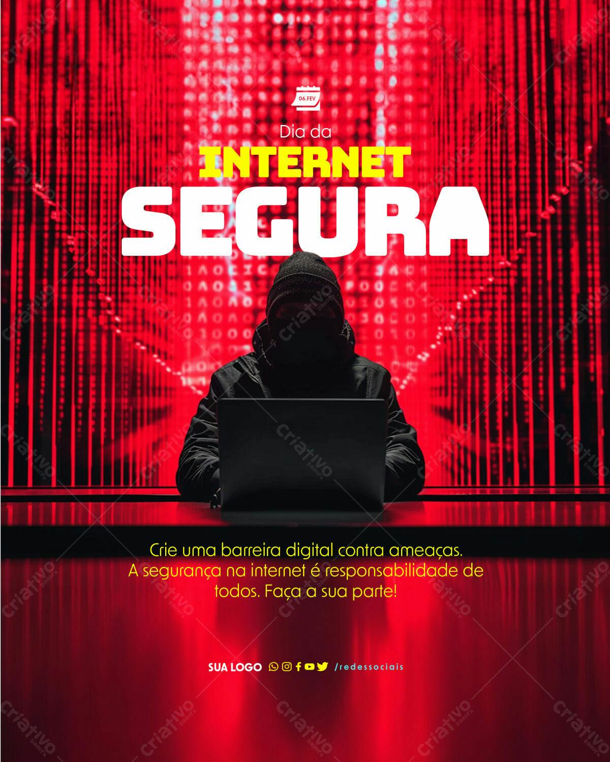 Flyer Dia da Internet Segura PSD Editável