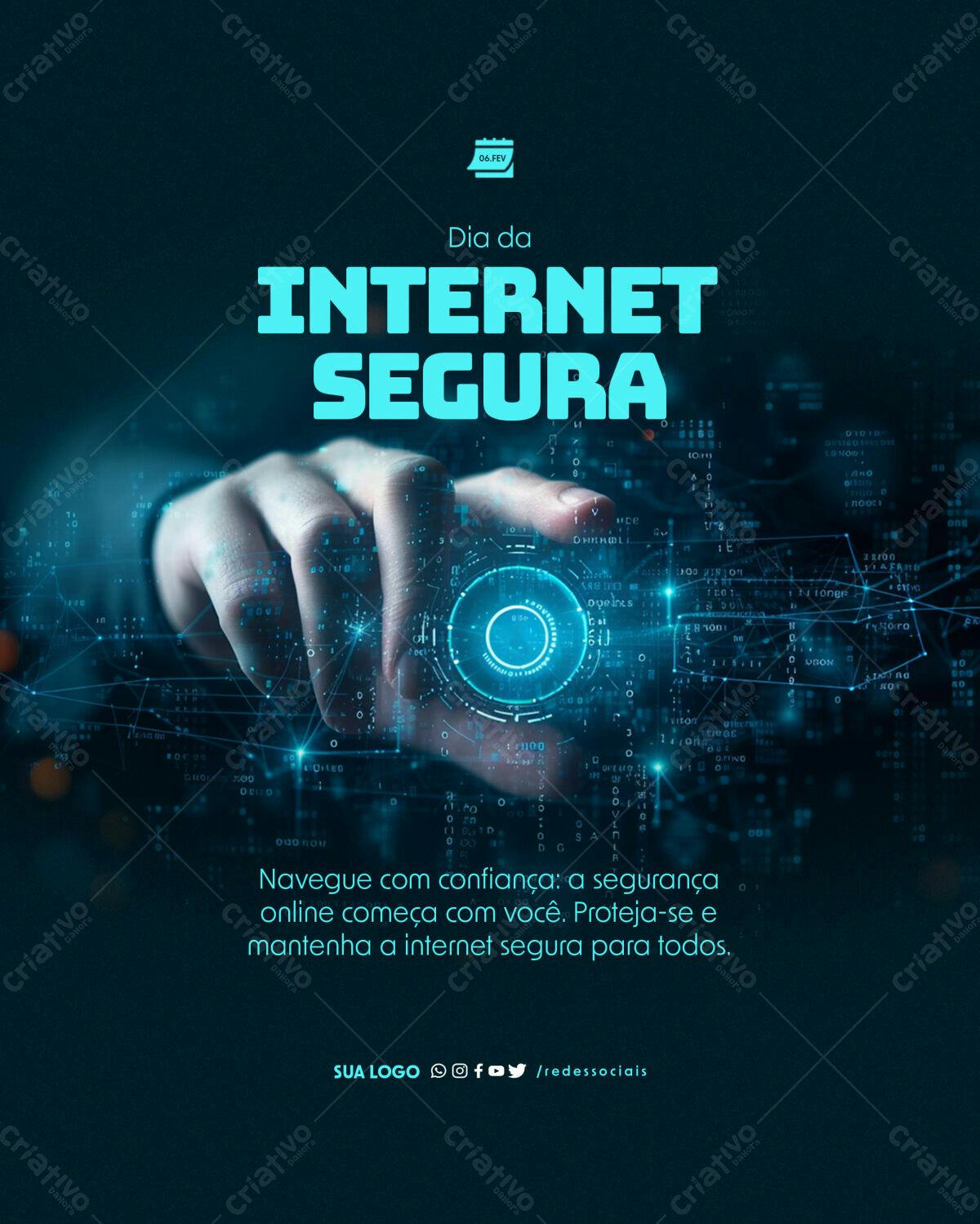 Post para o Dia da Internet Segura PSD Editável
