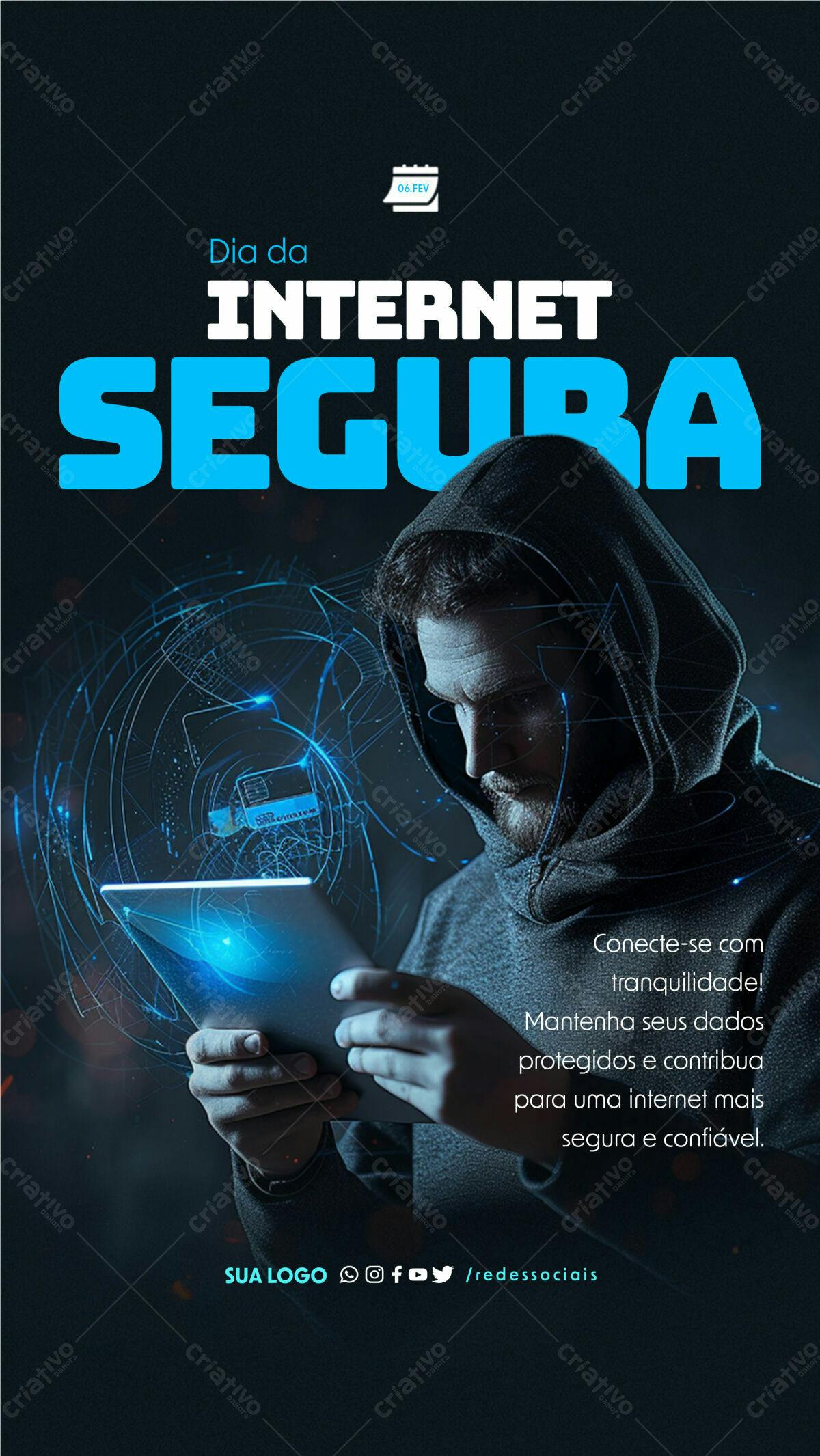 Flyer Dia da Internet Segura PSD Editável