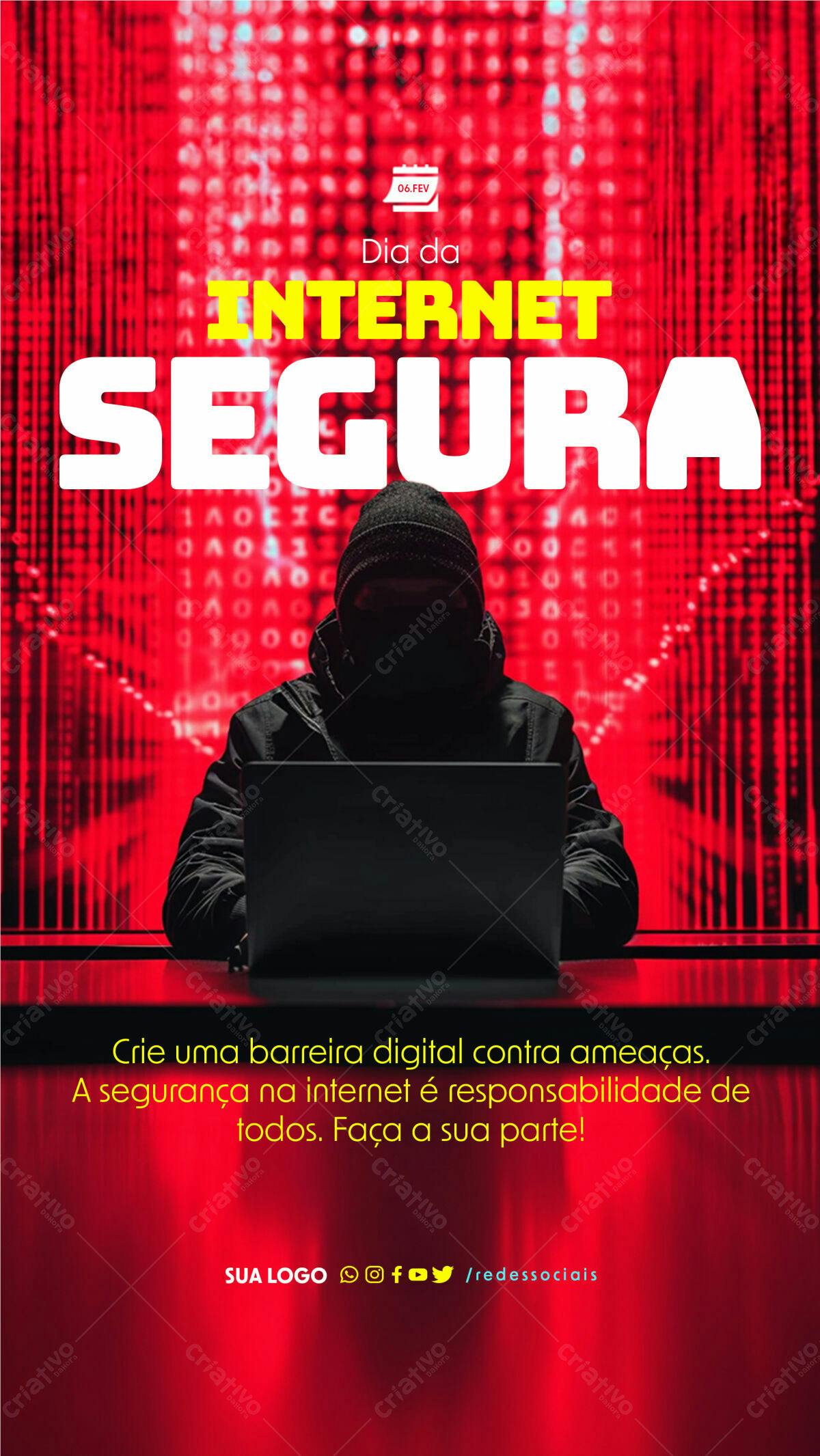 Flyer Dia da Internet Segura PSD Editável