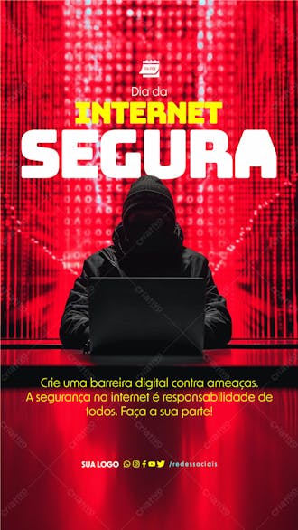 Story dia da internet segura crie uma barreira digital contra ameaças