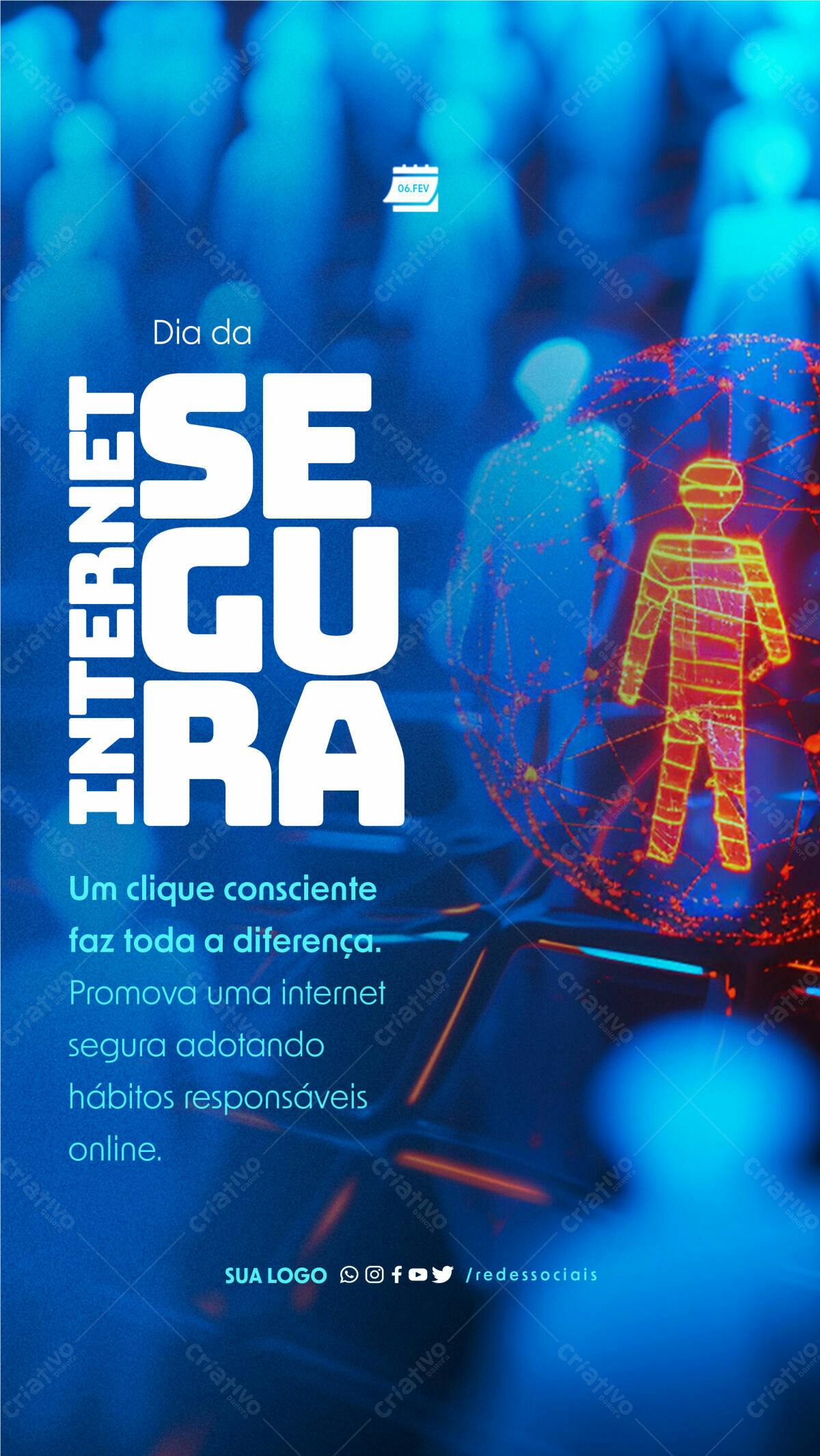 Flyer Dia da Internet Segura PSD Editável