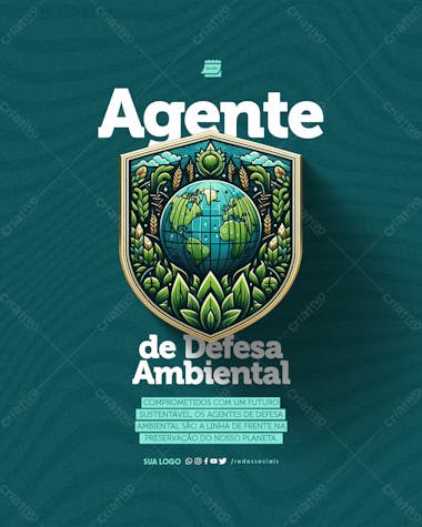 Social media dia do agente de defesa ambiental comprometidos com o futuro