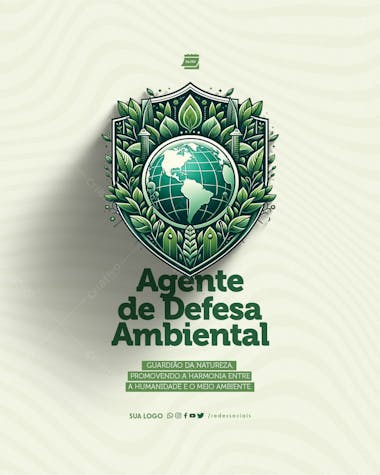 Social media dia do agente de defesa ambiental guardião da natureza