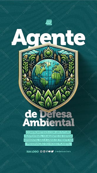 Story dia do agente de defesa ambiental comprometidos com o futuro