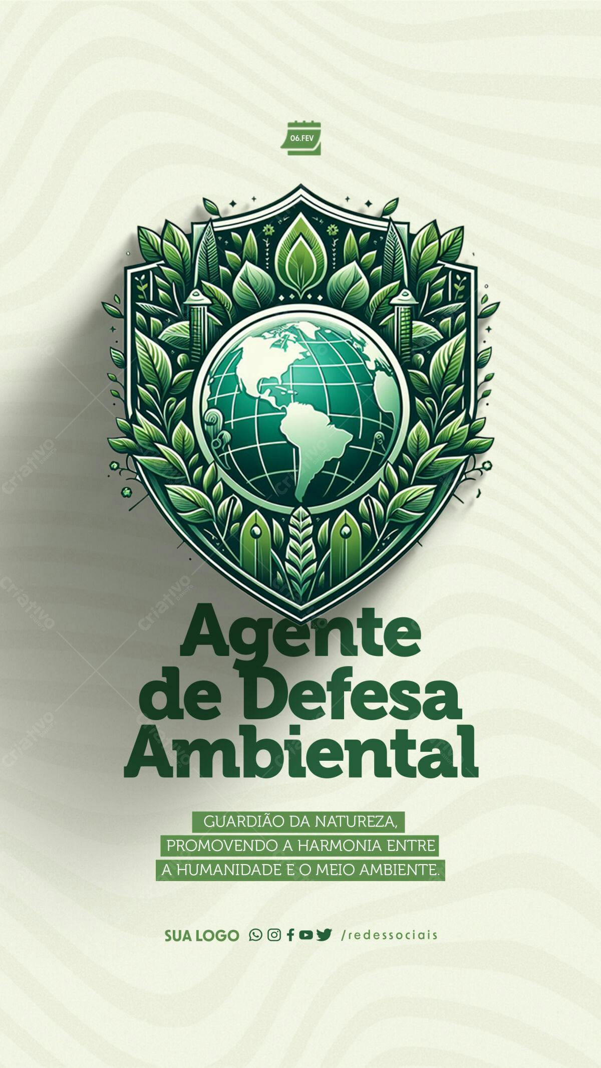 Flyer Dia do Agente de Defesa Ambiental PSD Editável
