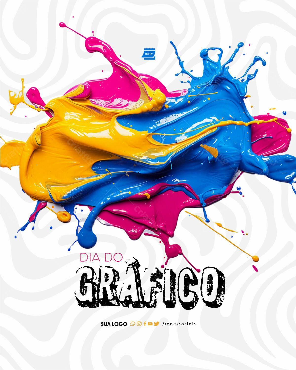 Flyer Dia do Gráfico PSD Editável