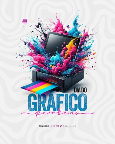 Social media dia do gráfico parabéns