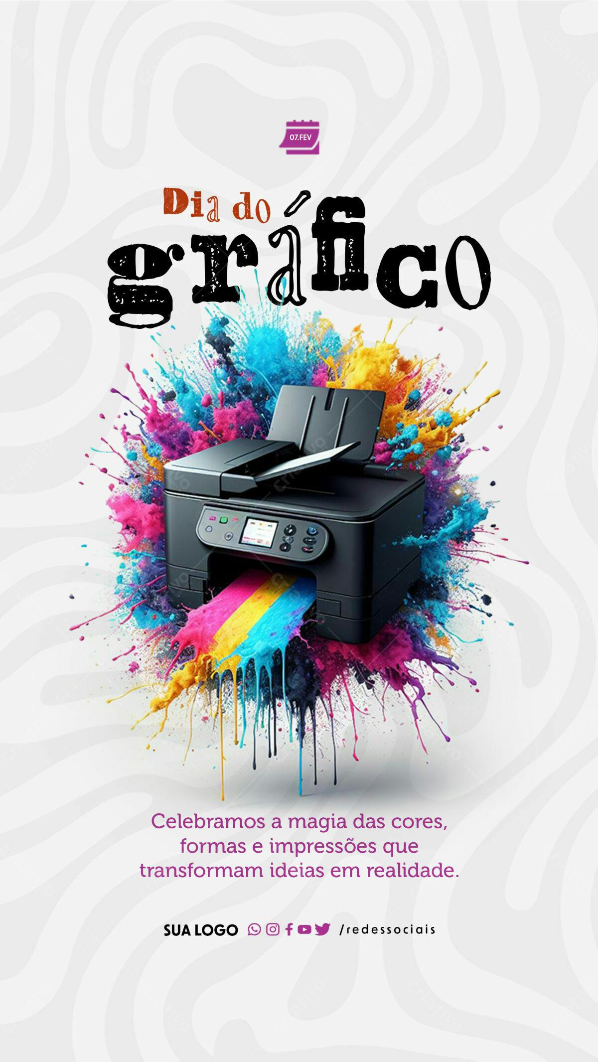 Flyer Dia do Gráfico PSD Editável
