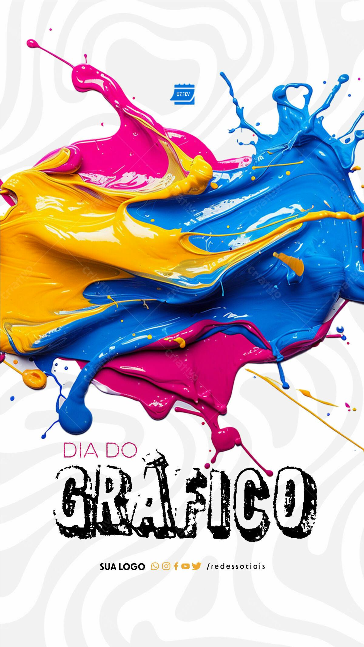 Flyer para Dia do Gráfico PSD Editável
