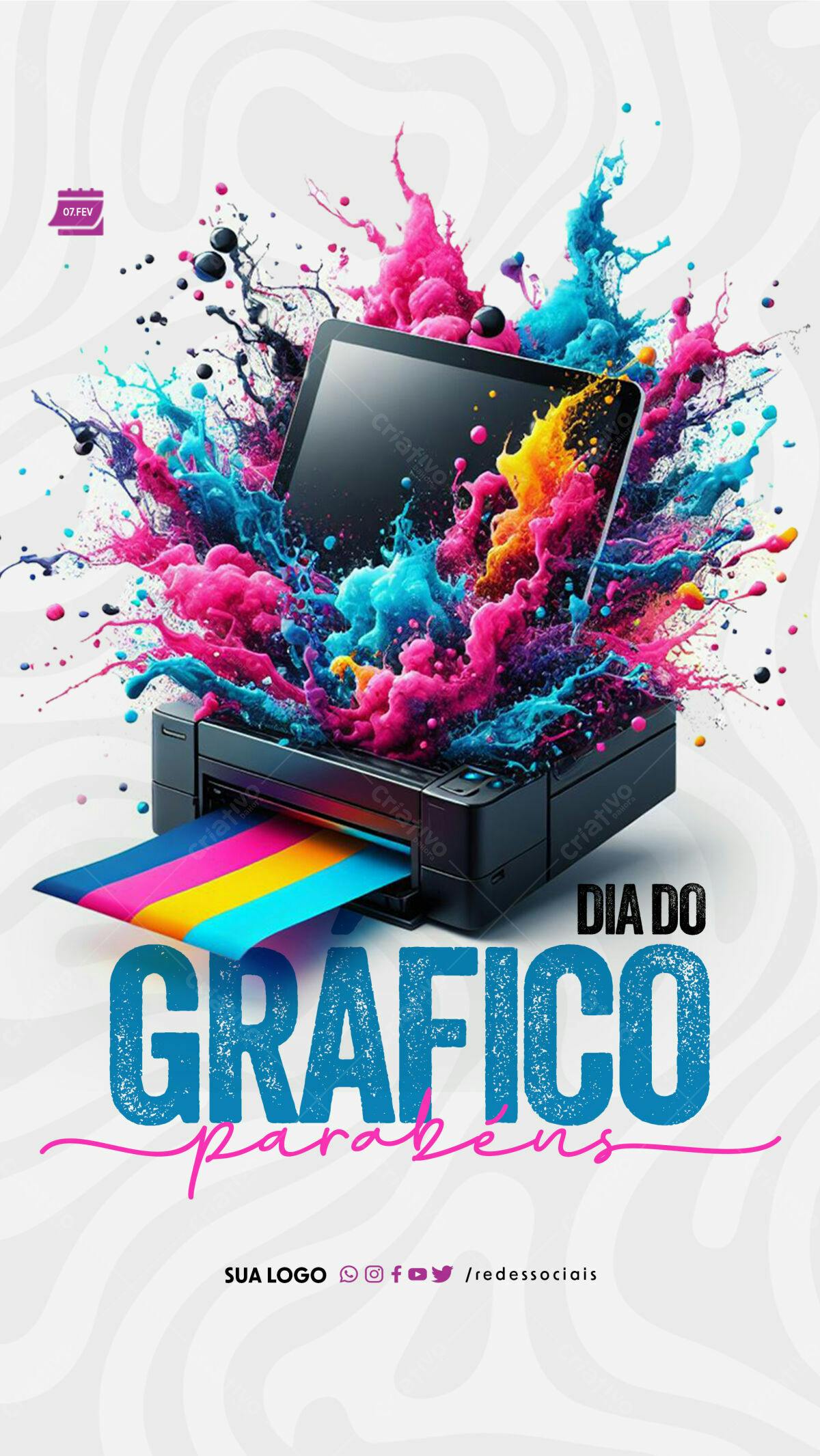 Flyer Dia do Gráfico PSD Editável