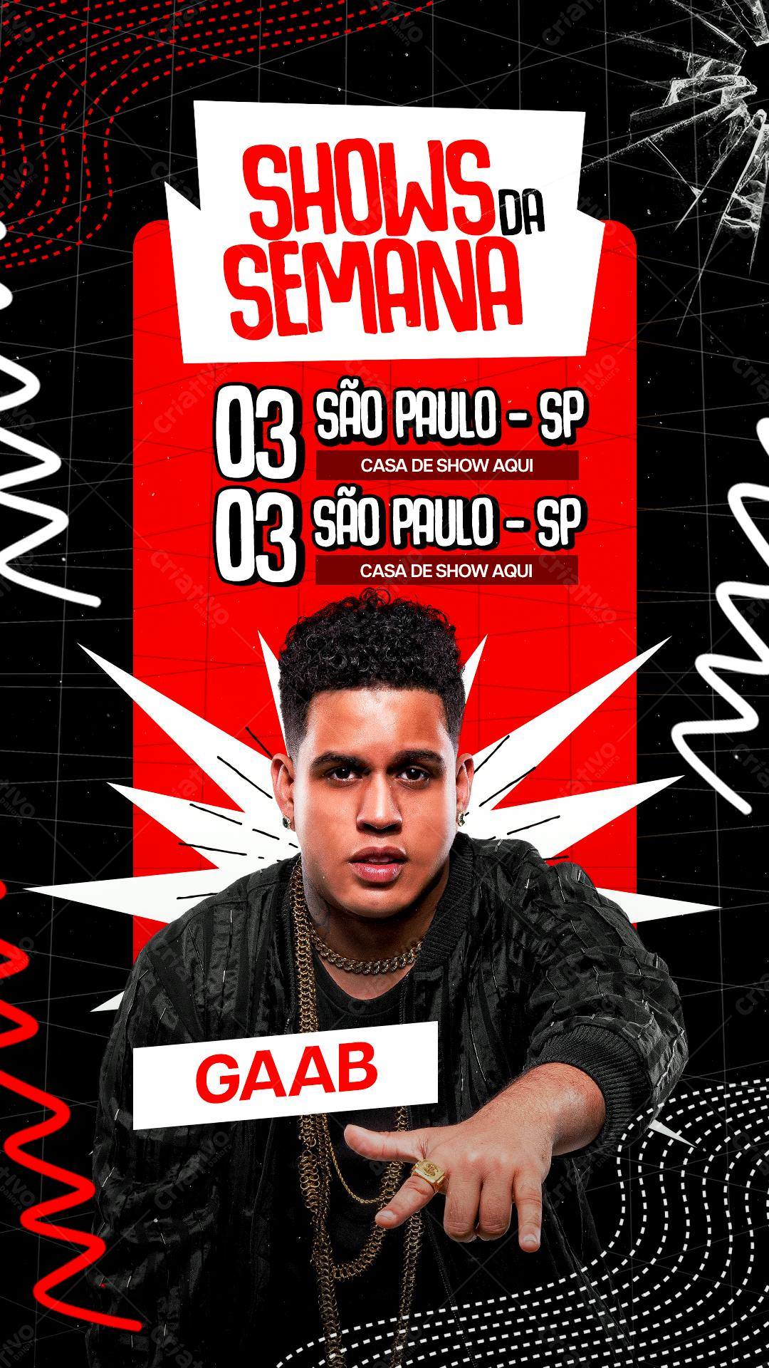 Flyer Shows da Semana GAAB - São Paulo PSD Editável
