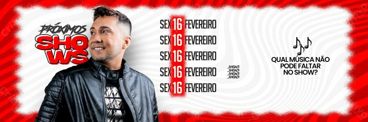 Banner Show Musical 16 de Fevereiro PSD Editável