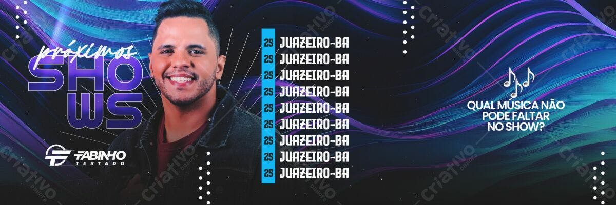 Flyer para Show do Tabinho em Juazeiro-BA PSD Editável