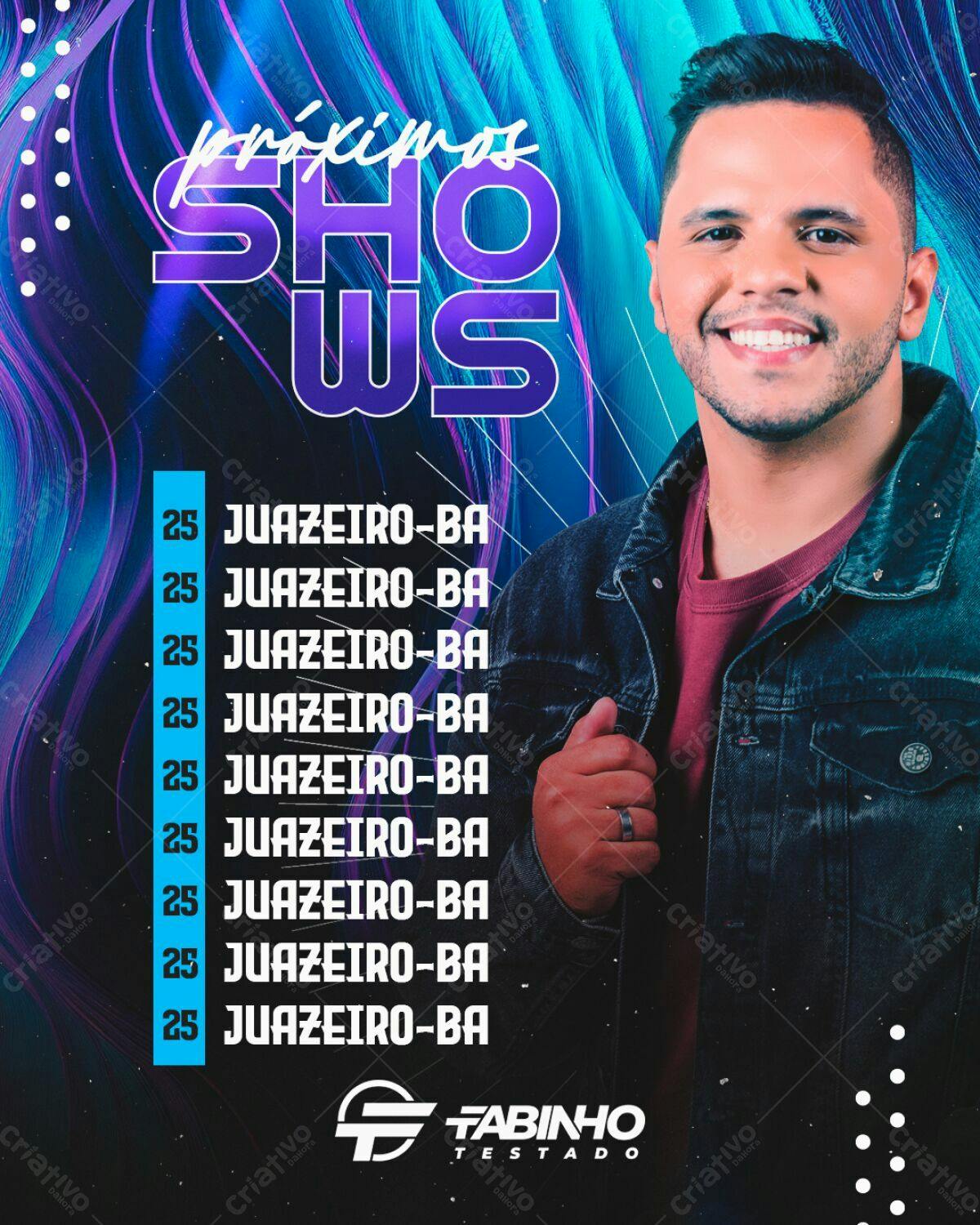 Flyer para Shows do Fabinho Testado PSD Editável