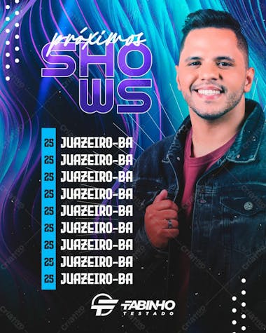 Agenda de shows fabinho testado feed psd editável