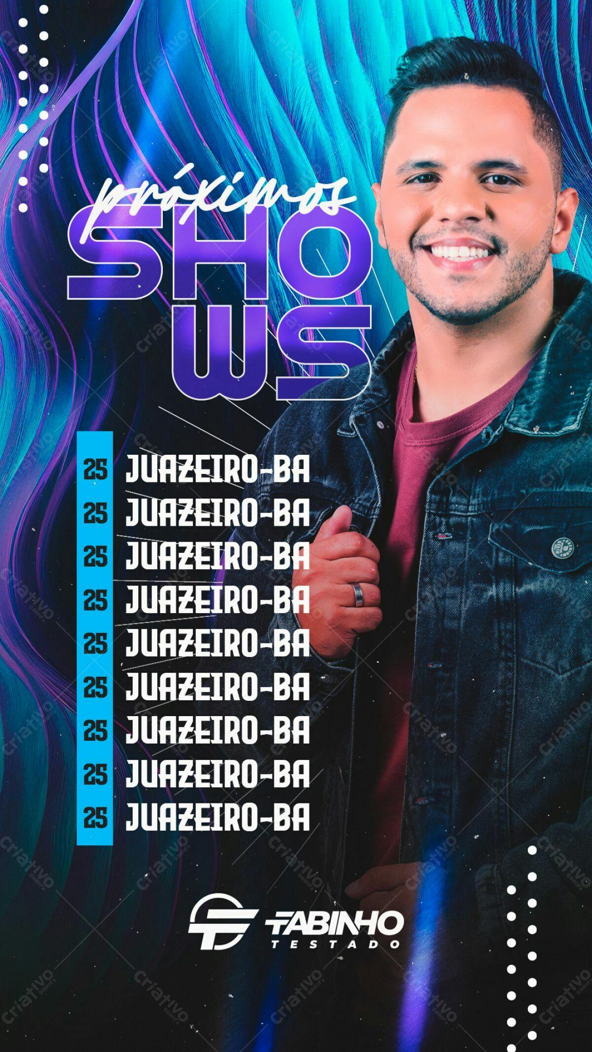Flyer para Shows do Tabinho Testado em Juazeiro-BA PSD Editável