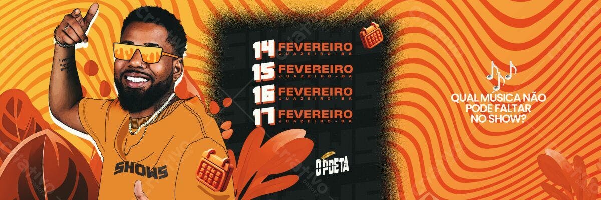 Banner Shows O Poeta Juazeiro-BA PSD Editável