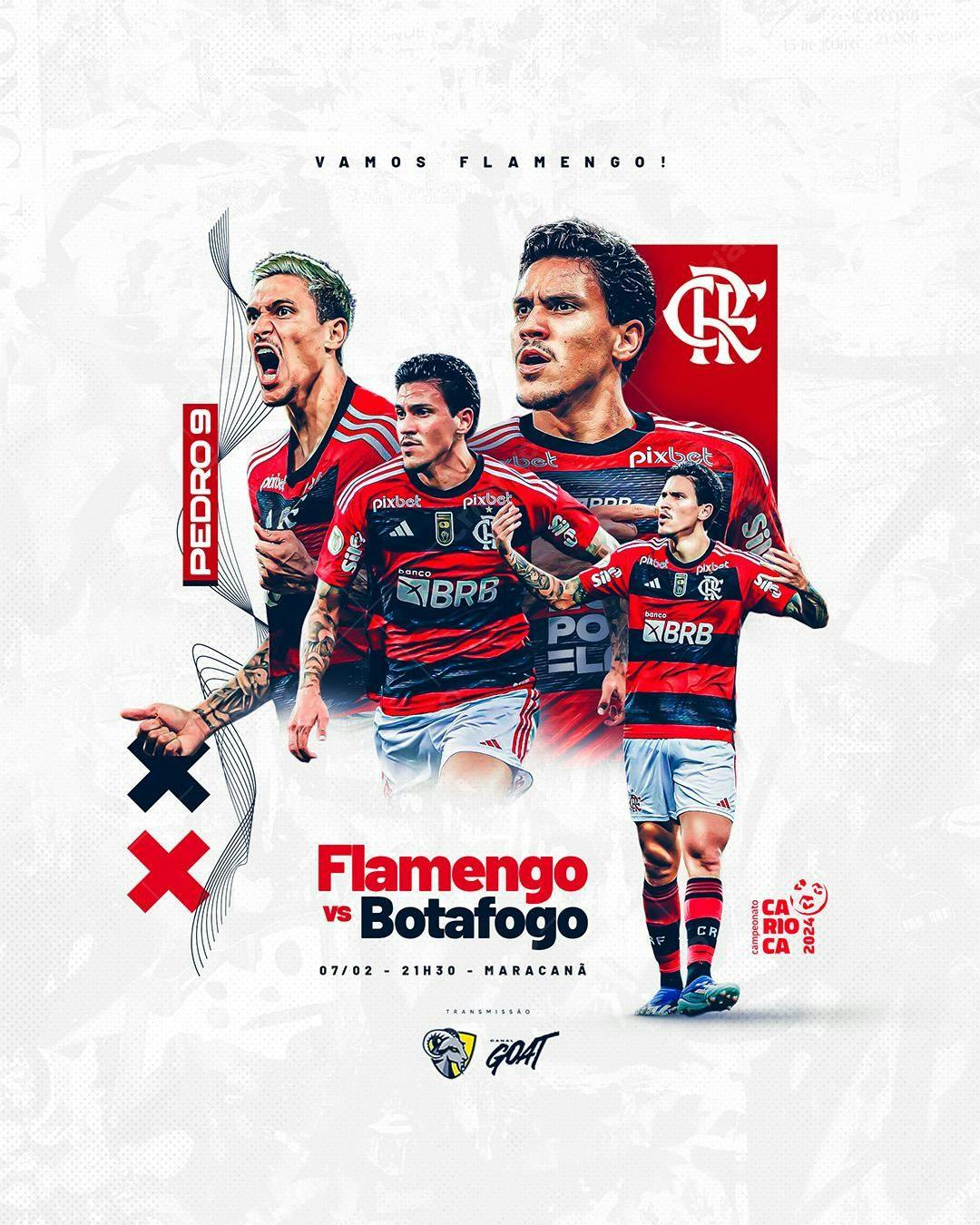 Flyer Flamengo x Botafogo PSD Editável